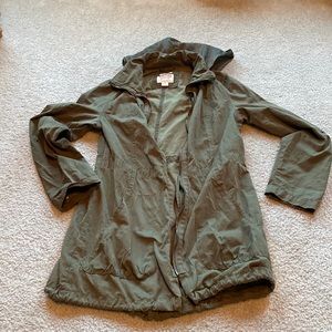 Army green raincoat